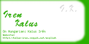iren kalus business card